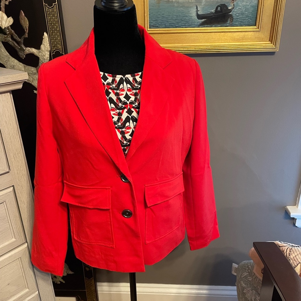 Chico’s red blazer fully lined excellent condition Chicos sz 0 (US 4-6)